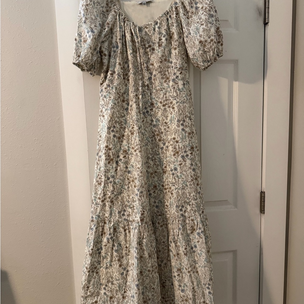 Floral Puff Sleeve Maxi Dress